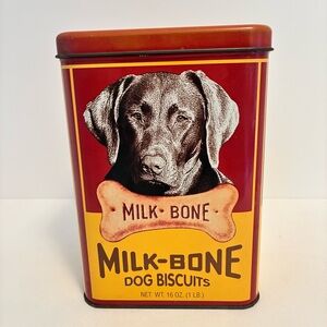 Milk-Bone Dog Biscuits Black Labrador Retriever Tin Limited Edition Vintage